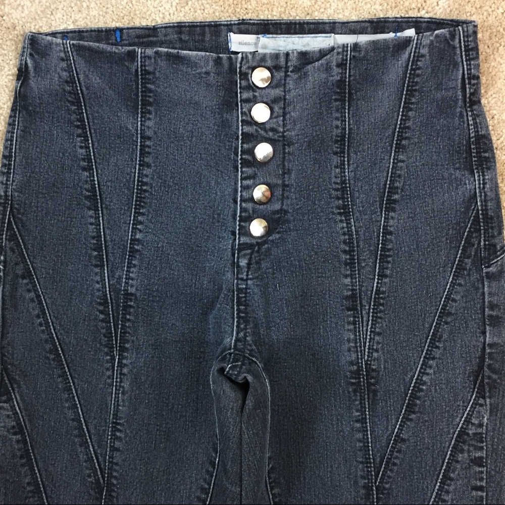 Silence & Noise Black Fade Button Fly Jeans 26 - image 5